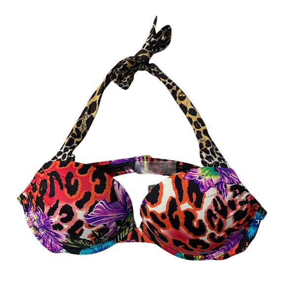Victoria’s Secret Bombshell Bikini Top Adds 2 Cups Floral Leopard Size 34B - Picture 1 of 9